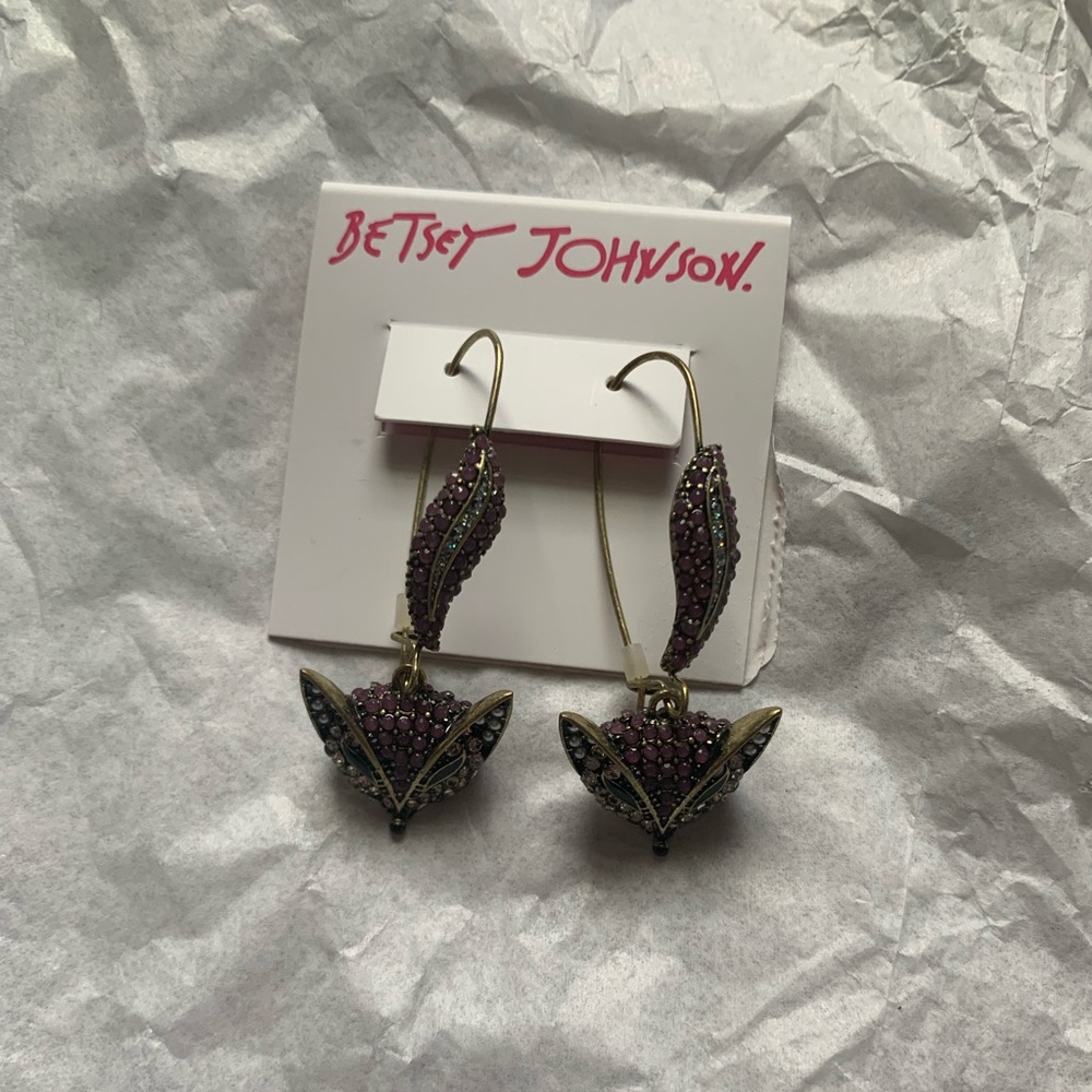 Betsy Johnson Fox Earrings
